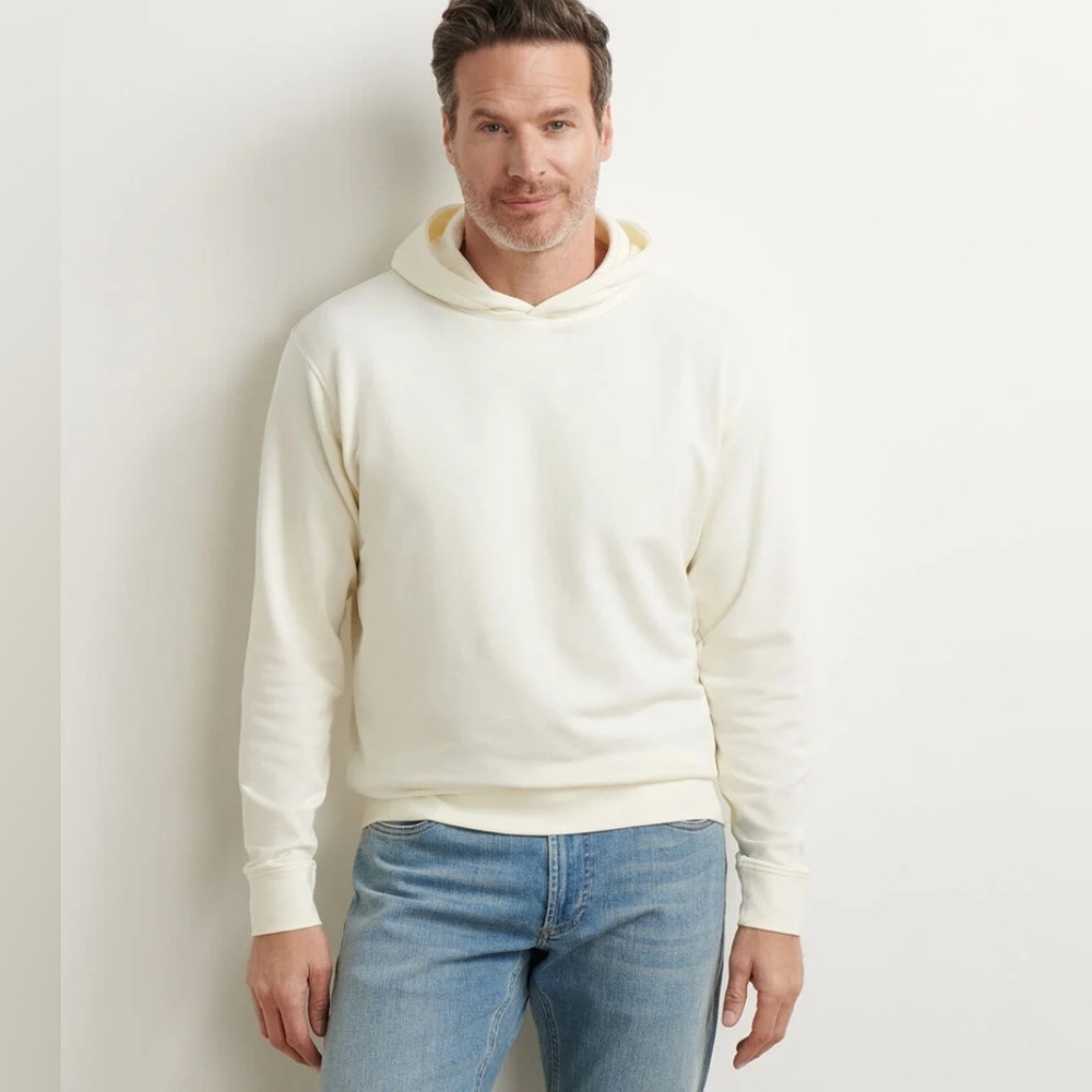 PETER MILLAR GOLF WOOL HOODIE SWEATER -M- IVORY WHITE -CROWN CRAFTED -STRETCH - Picture 2 of 15